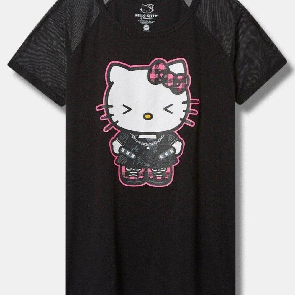 Hello Kitty Lightning‎ Portrait Sanrio, Black T-Shirt, Size M